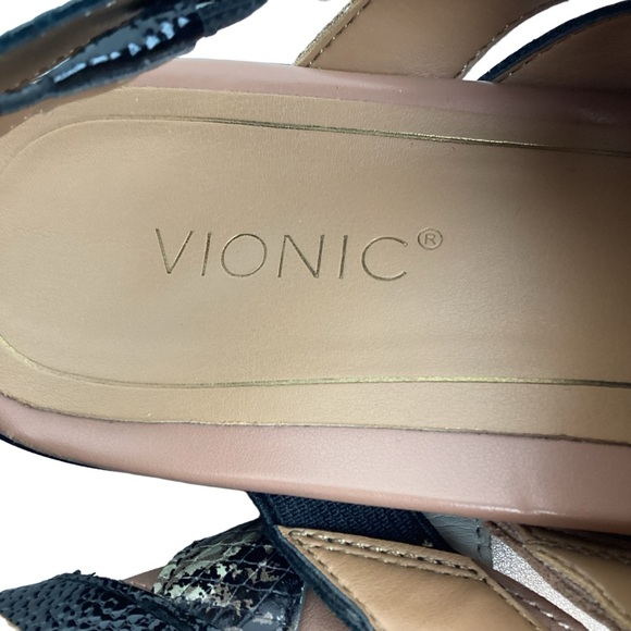 NWOT Vionic Kendra Ray Snakeskin Print Leather Sandal - Picture 9 of 11